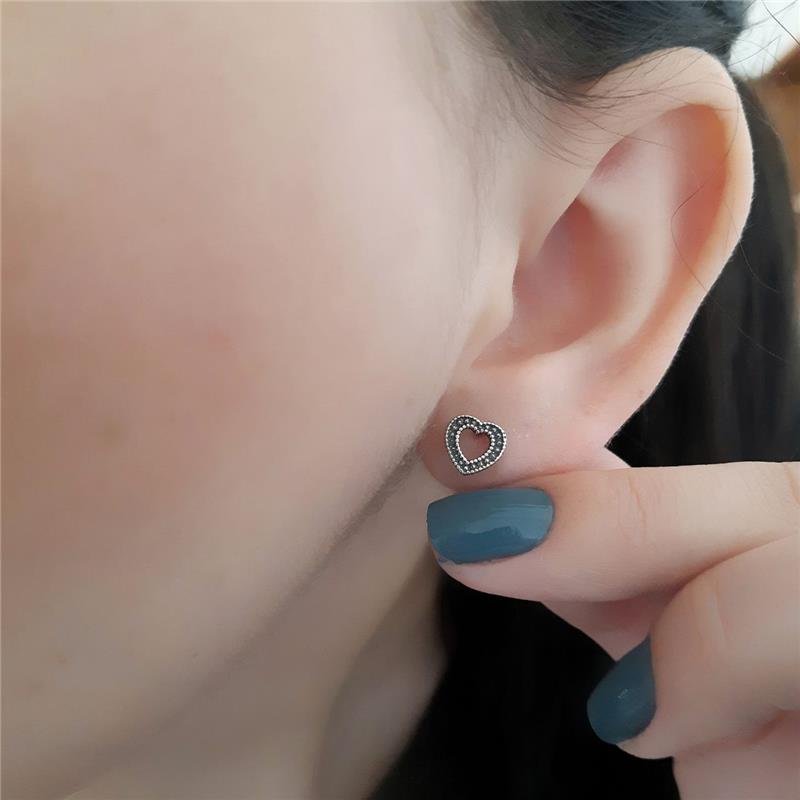 BRINCO PRATA 925 CORAÇÃO TRABALHADO MÉDIO