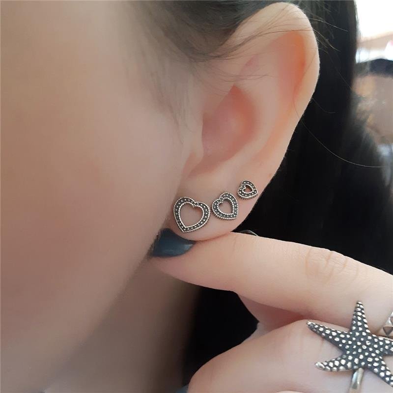 BRINCO PRATA 925 CORAÇÃO TRABALHADO MÉDIO