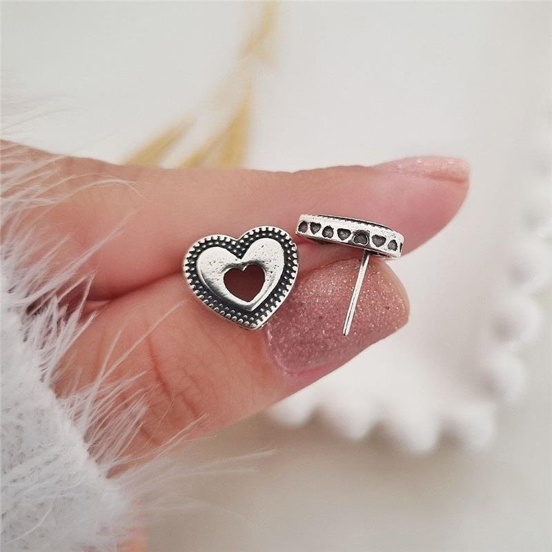 BRINCO PRATA 925 CORAÇÃO TRÊS CAMADAS