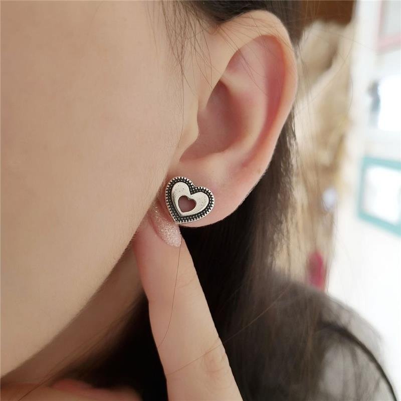 BRINCO PRATA 925 CORAÇÃO TRÊS CAMADAS