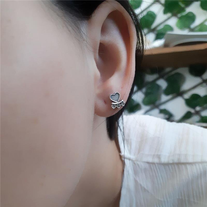 BRINCO PRATA 925 CORAÇÕES COM DETALHES E COM ZIRCÔNIA