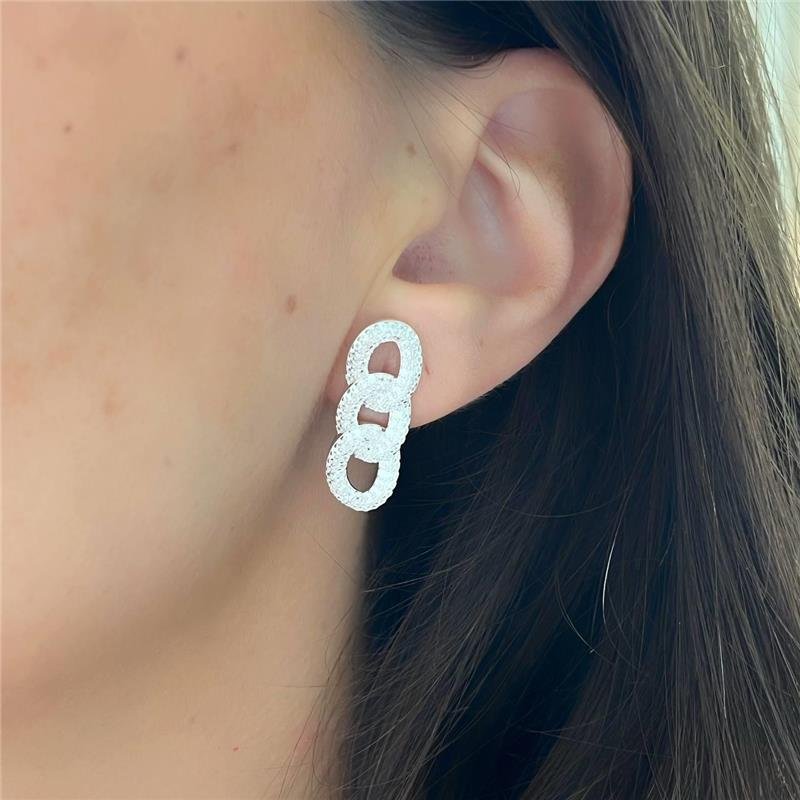 BRINCO PRATA 925 CORRENTARIA CRAVEJADA