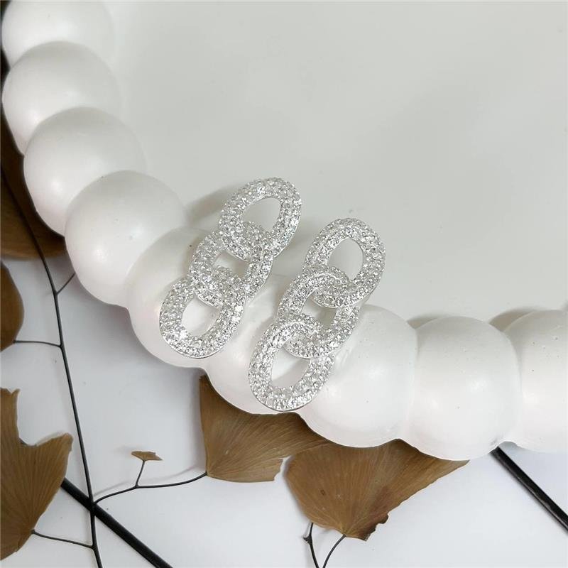 BRINCO PRATA 925 CORRENTARIA CRAVEJADA