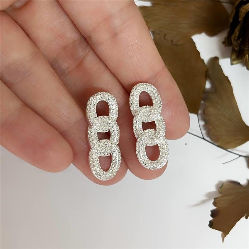 BRINCO PRATA 925 CORRENTARIA CRAVEJADA