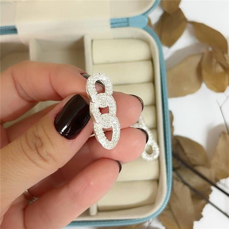 BRINCO PRATA 925 CORRENTARIA CRAVEJADA