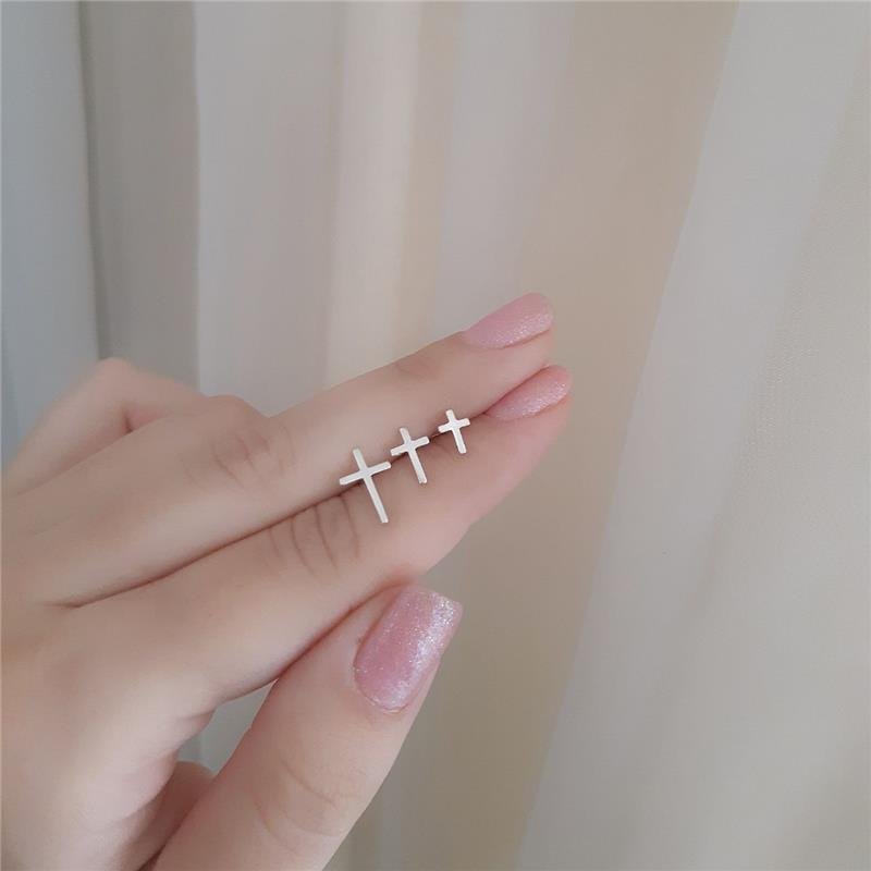 BRINCO PRATA 925 CRUZ LISA GRANDE