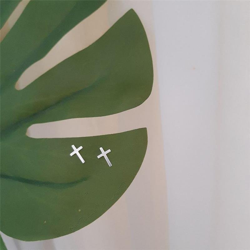 BRINCO PRATA 925 CRUZ LISA MÉDIA