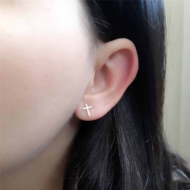 BRINCO PRATA 925 CRUZ LISA MÉDIA