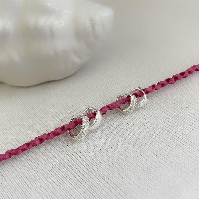 BRINCO PRATA 925 DUO DE ARGOLAS CRAVEJADAS