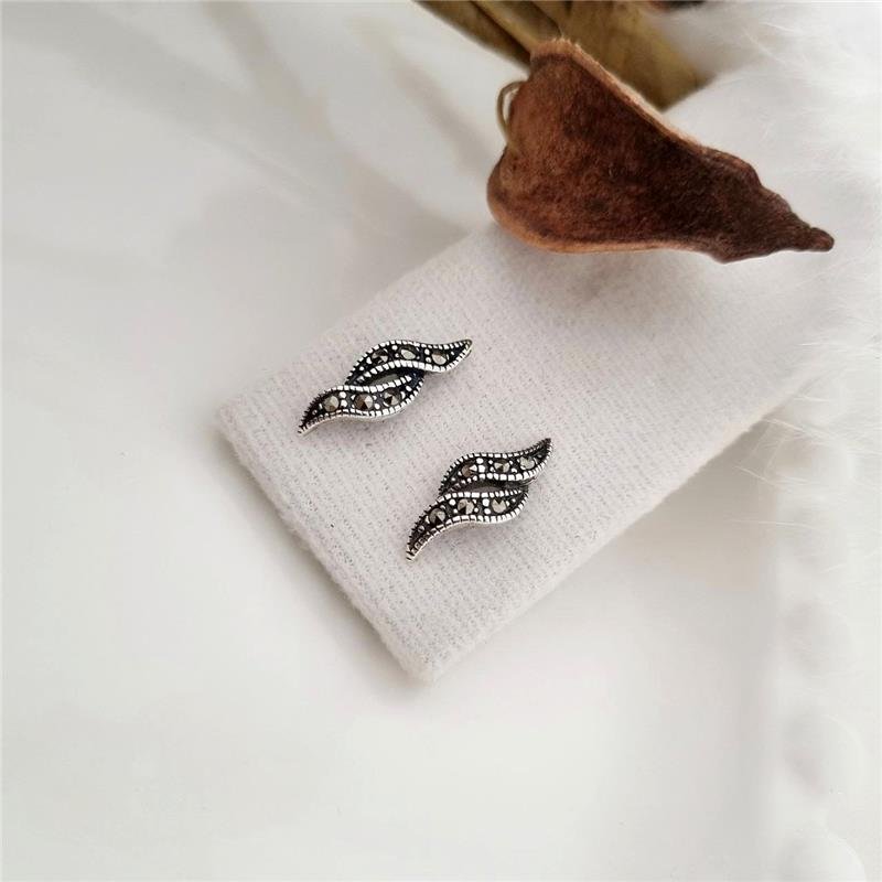 BRINCO PRATA 925 DUPLO ONDULADO COM PEDRA