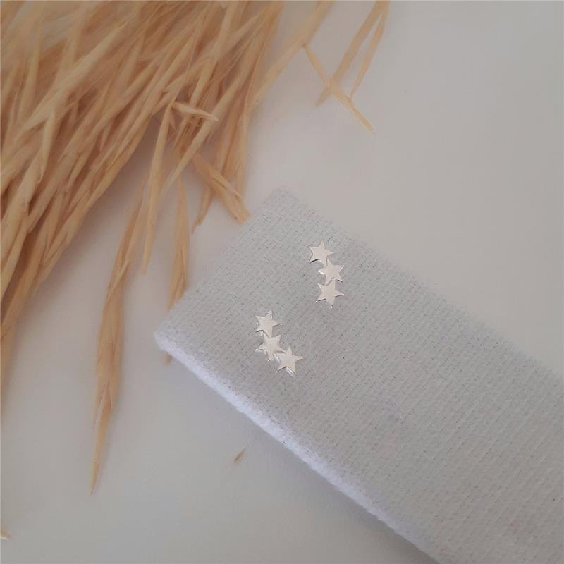 BRINCO PRATA 925 EAR CUFF 3 ESTRELAS UNIDAS LISA