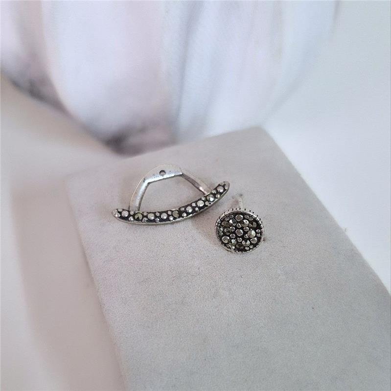 BRINCO PRATA 925 EAR CUFF BASE CIRCULO CANOA MARCASSITA