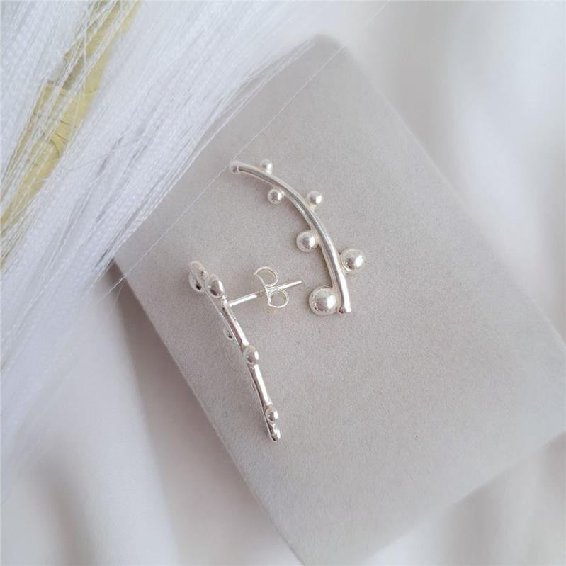 BRINCO PRATA 925 EAR CUFF BOLINHAS