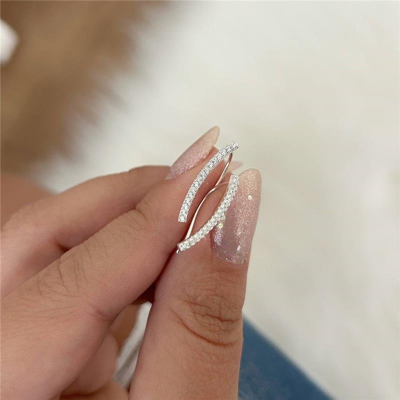 BRINCO PRATA 925 EAR CUFF MINIMALISTA CRAVEJADO