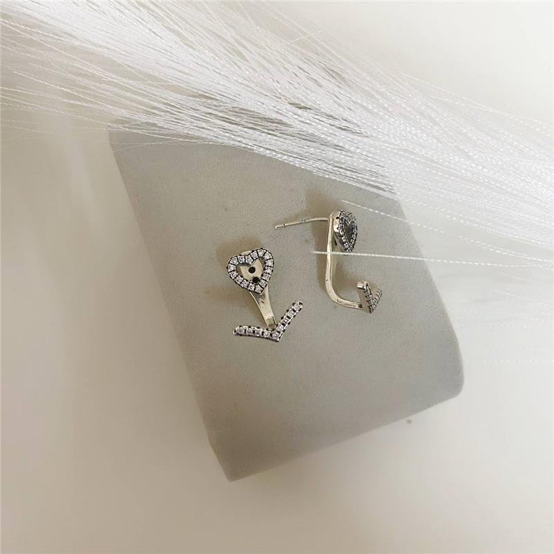 BRINCO PRATA 925 EAR JACKET CORAÇÃO E FLECHA