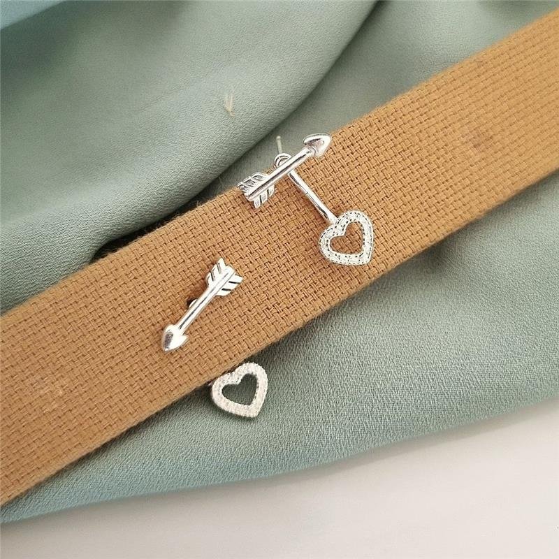BRINCO PRATA 925 EAR JACKET CUPIDO FLECHA E CORAÇÃO