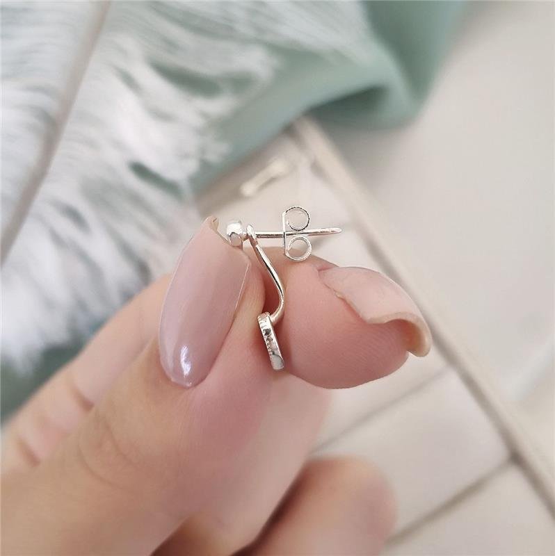 BRINCO PRATA 925 EAR JACKET CUPIDO FLECHA E CORAÇÃO