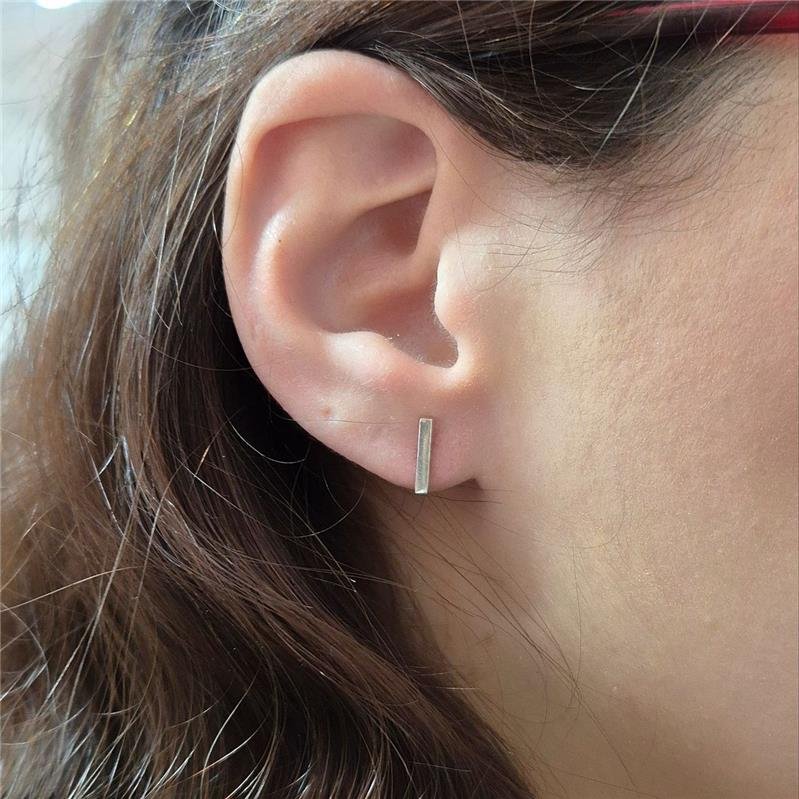 BRINCO PRATA 925 EAR JACKET ENCAIXE RETANGULAR