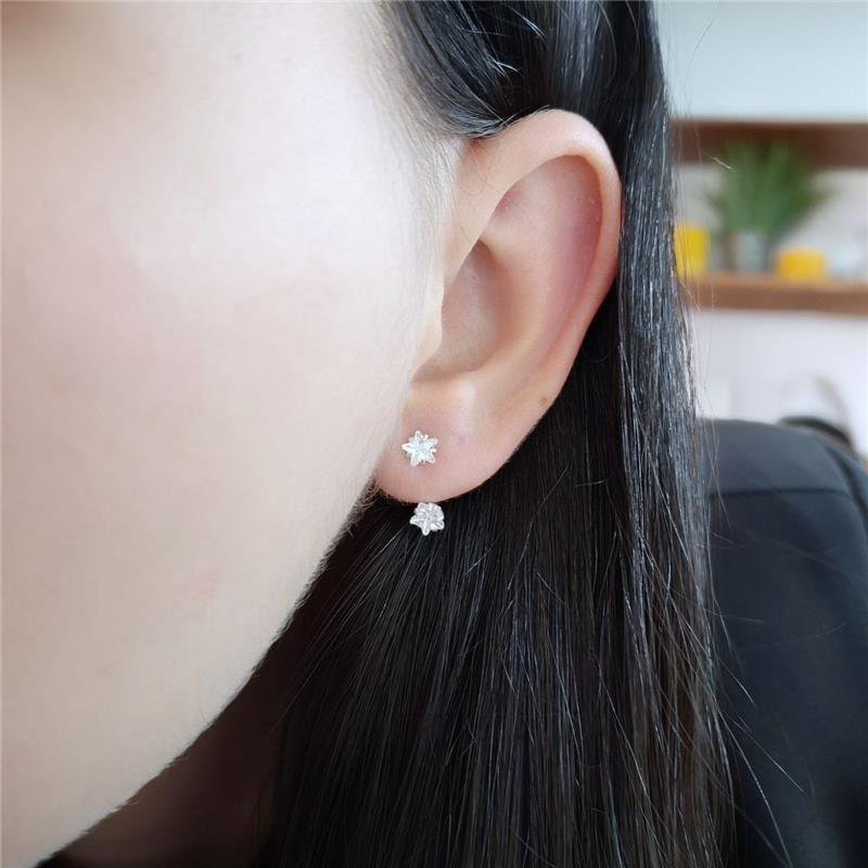 BRINCO PRATA 925 EAR JACKET PONTO LUZ ESTRELA