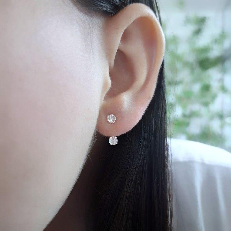 BRINCO PRATA 925 EAR JACKET PONTO LUZ REDONDO