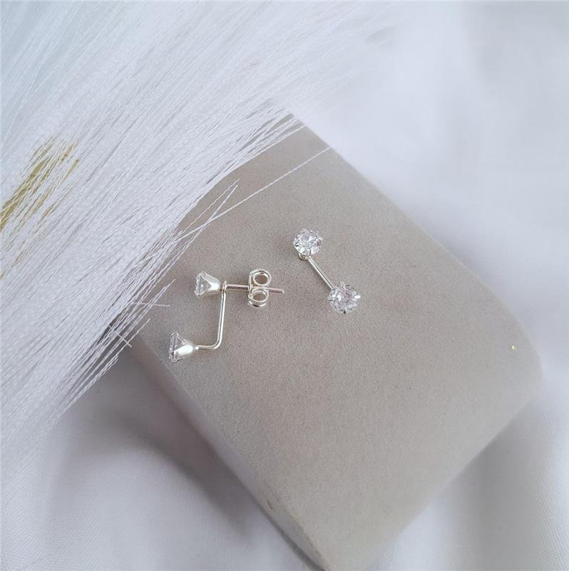 BRINCO PRATA 925 EAR JACKET PONTO LUZ REDONDO