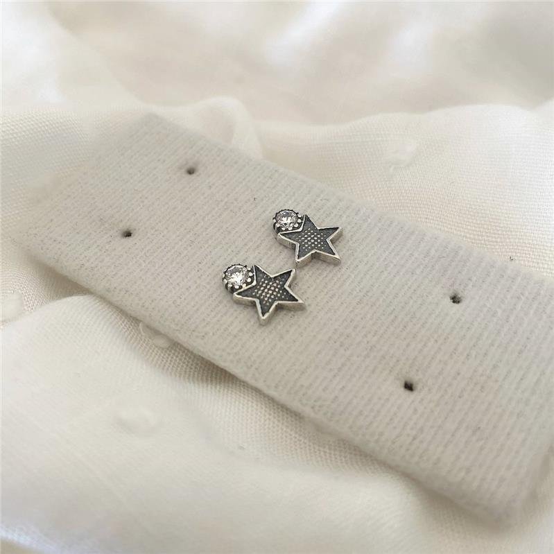 BRINCO PRATA 925 ESTRELA COM PEDRA