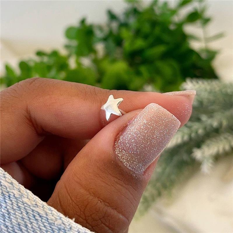 BRINCO PRATA 925 ESTRELA LISA GRANDE