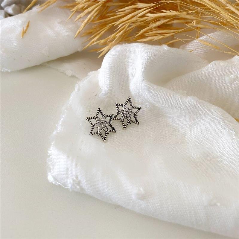 BRINCO PRATA 925 ESTRELA SEIS PONTAS COM PEDRA