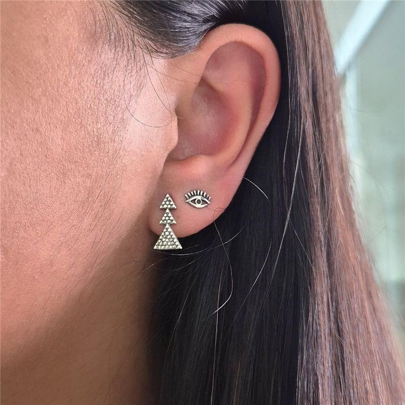 BRINCO PRATA 925 FLECHA 3 TRIÂNGULOS