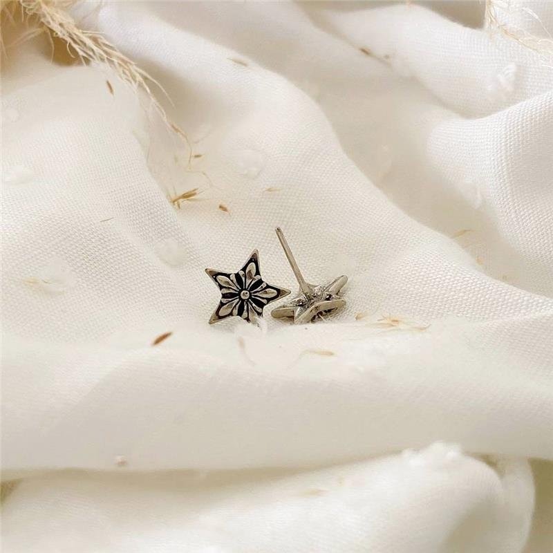 BRINCO PRATA 925 FLOR ESTRELA 