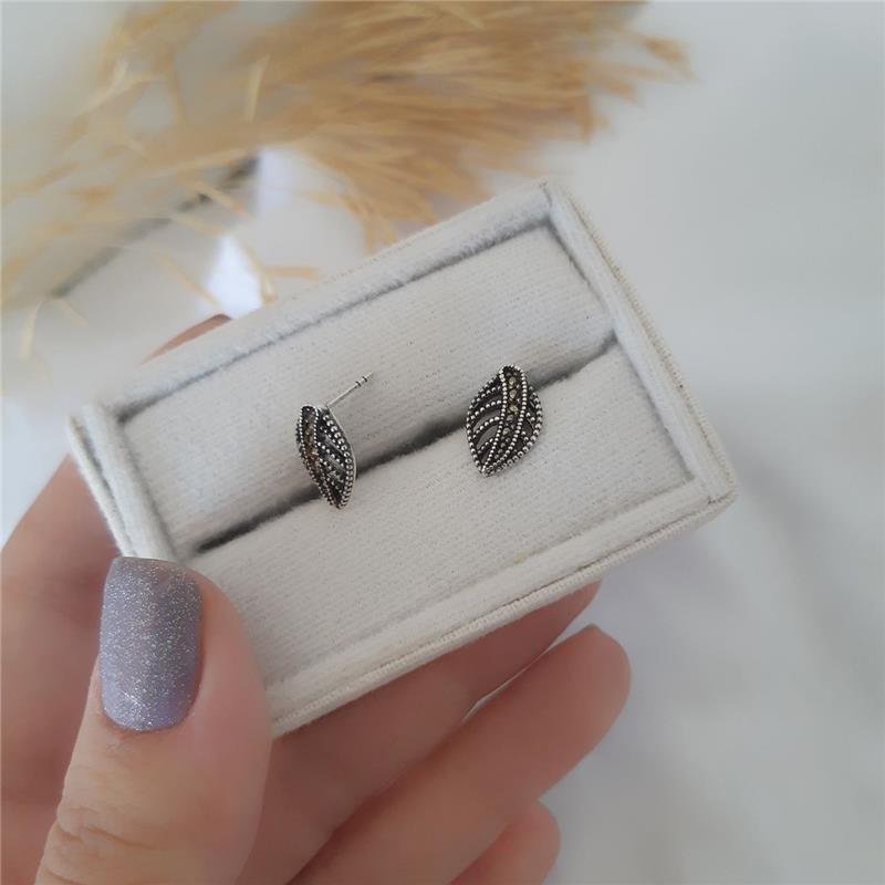 BRINCO PRATA 925 FOLHA CRAVEJADO COM MARCASSITA