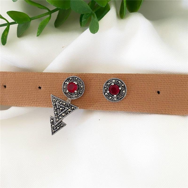 BRINCO PRATA 925 GEOMÉTRICO DUPLO