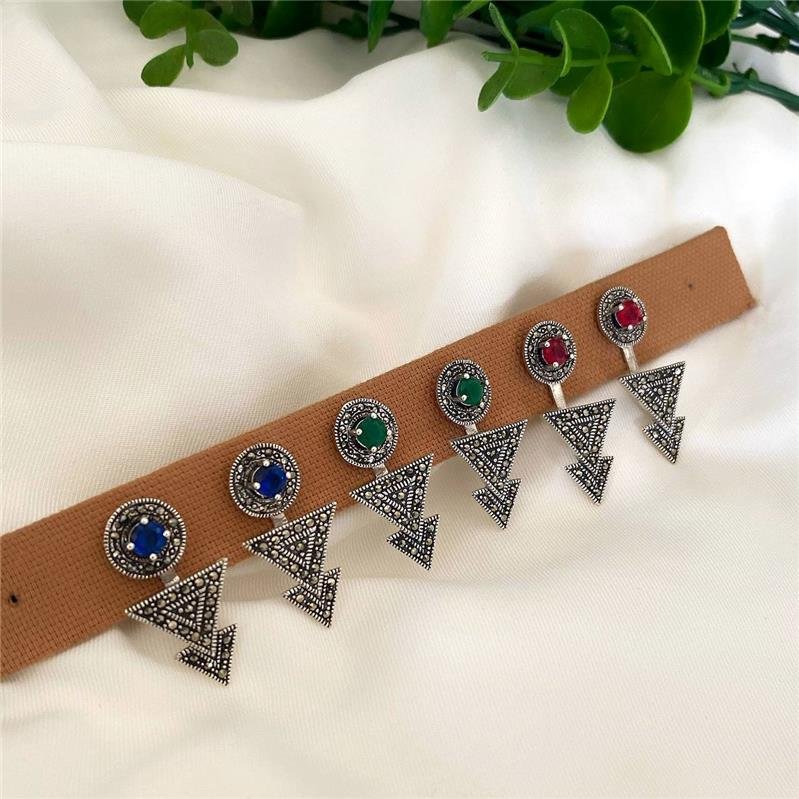 BRINCO PRATA 925 GEOMÉTRICO DUPLO