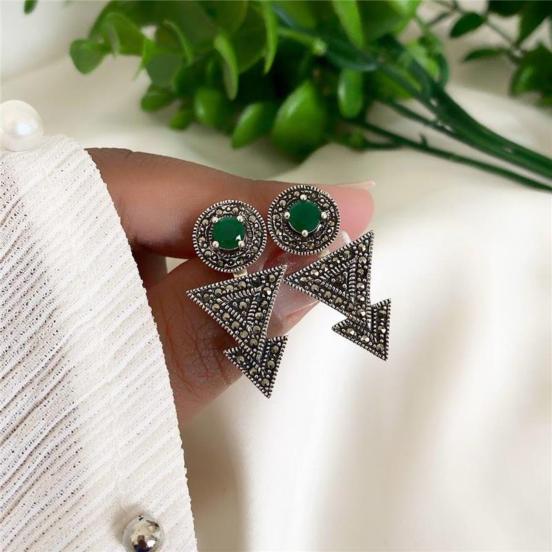 BRINCO PRATA 925 GEOMÉTRICO DUPLO