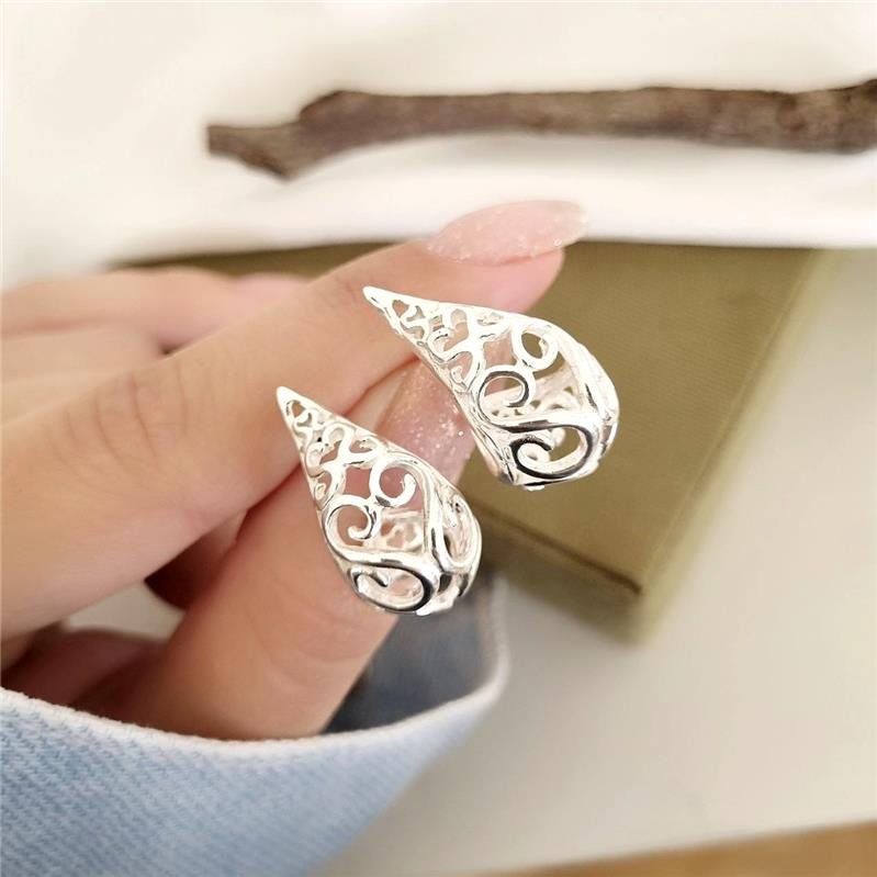 BRINCO PRATA 925 GOTA ABAULADA TRABALHADA