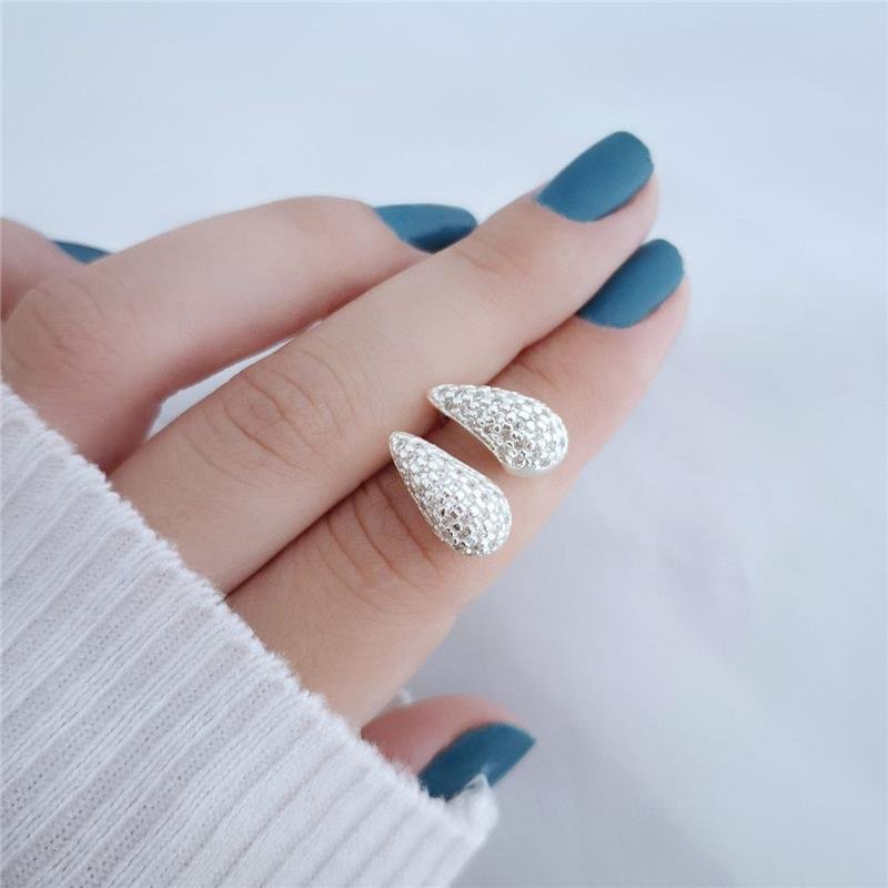 BRINCO PRATA 925 GOTA ABAULADA ZIRCONIA GRANDE