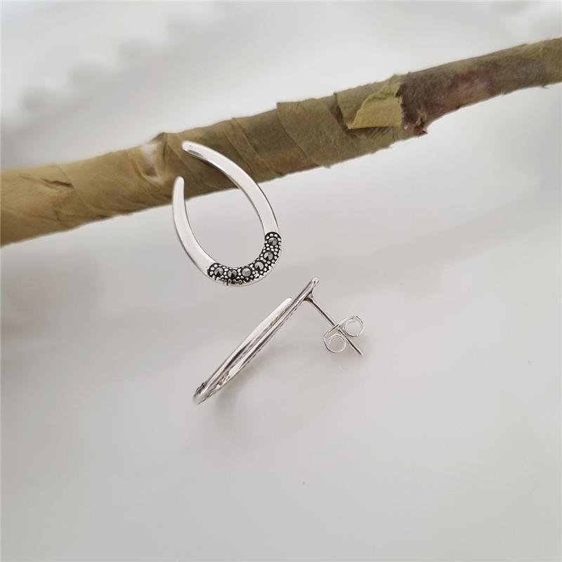 BRINCO PRATA 925 GOTA ABERTA COM PEDRA