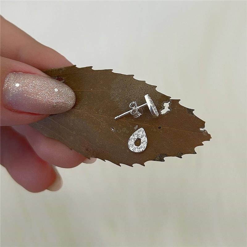 BRINCO PRATA 925 GOTA CRAVEJADO