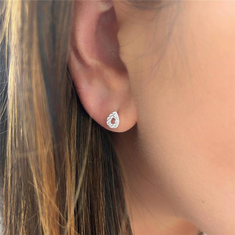 BRINCO PRATA 925 GOTA CRAVEJADO