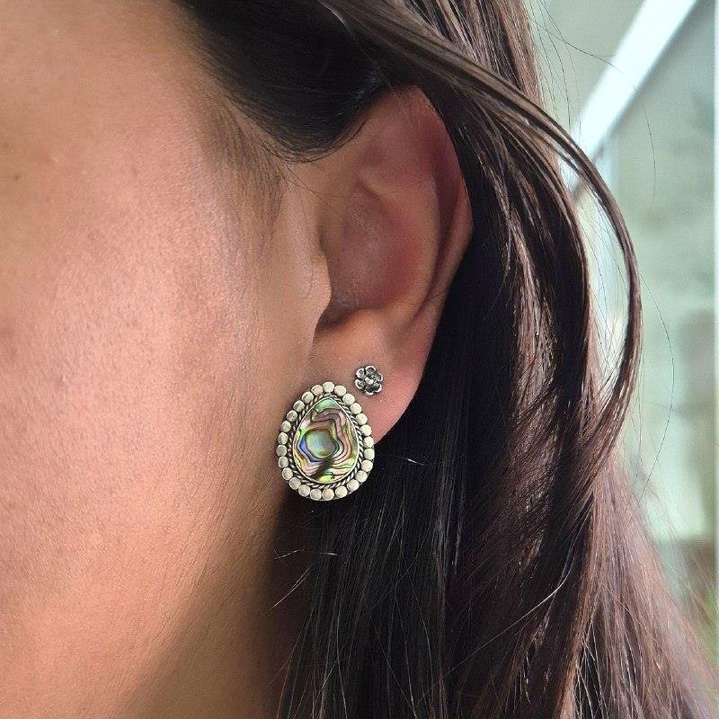 BRINCO PRATA 925 GOTA GRANDE ABALONE