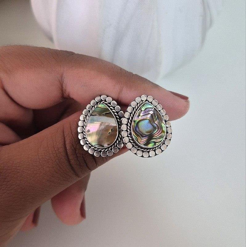 BRINCO PRATA 925 GOTA GRANDE ABALONE