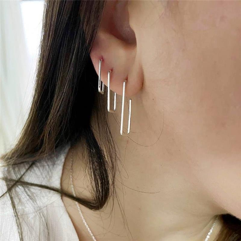 BRINCO PRATA 925 INDIVIDUAL GEOMÉTRICO RETANGULAR LISO 