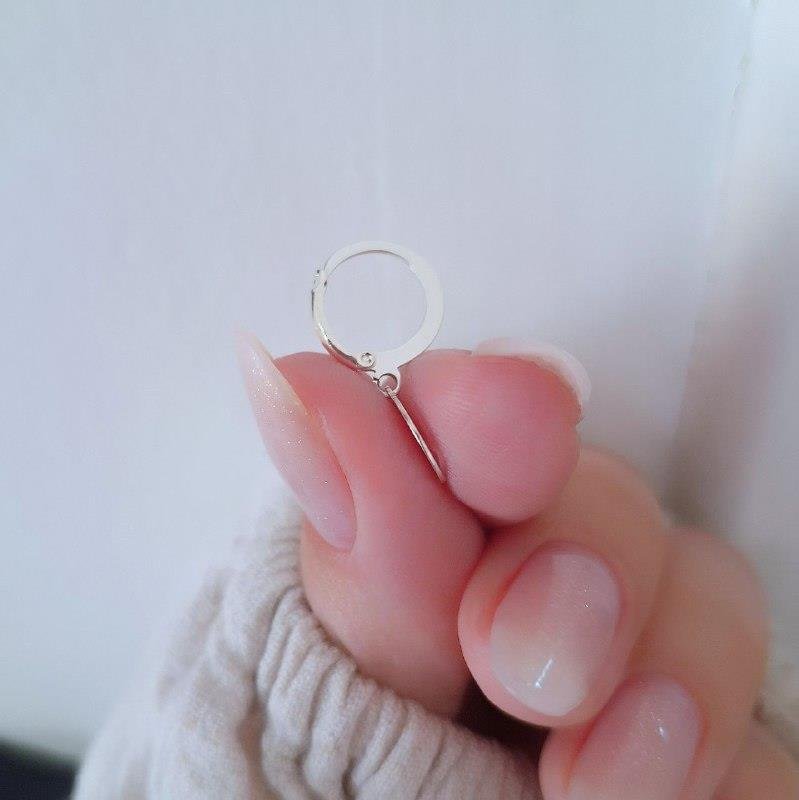 BRINCO PRATA 925 INFANTIL ARGOLINHA CLICK PINGENTE MEDALHA ANJINHO VAZADO