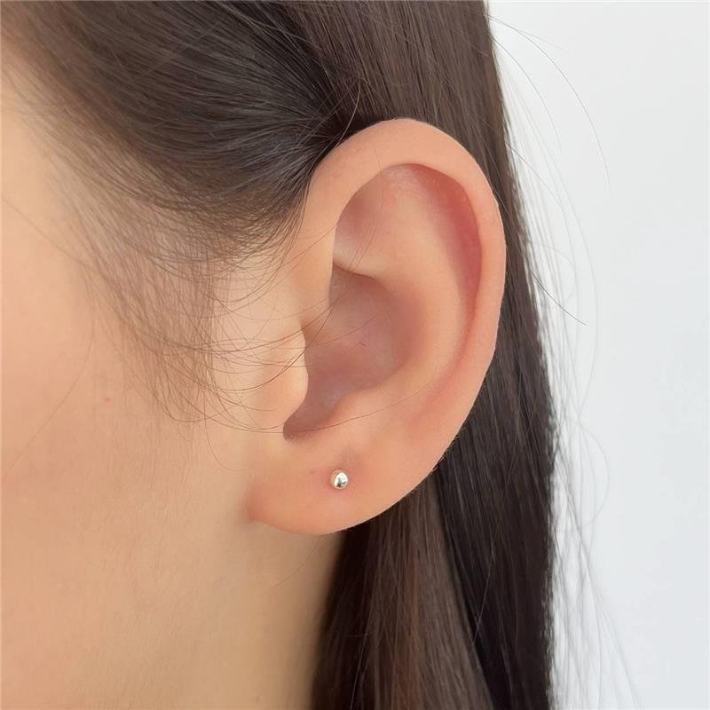 BRINCO PRATA 925 INFANTIL BOLINHA 2,5 MM