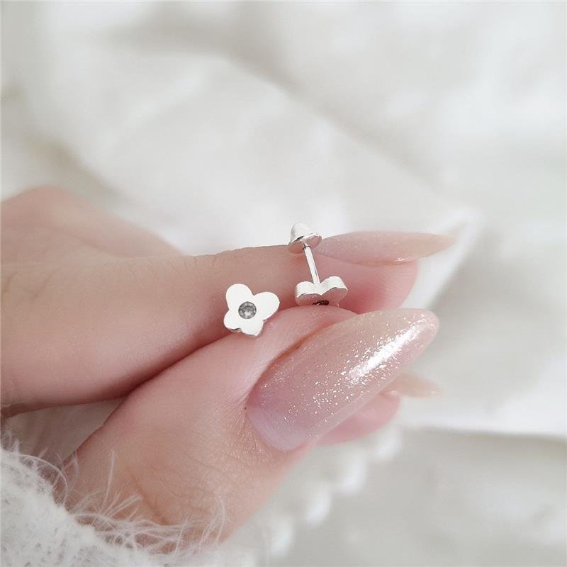 BRINCO PRATA 925 INFANTIL BORBOLETA CRAVEJADA 