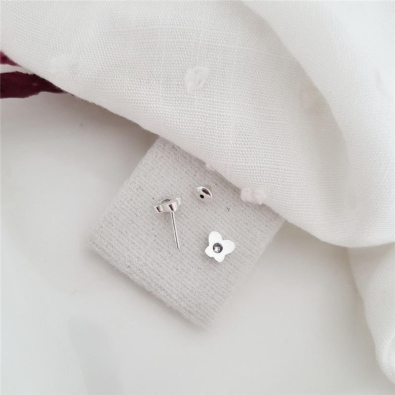 BRINCO PRATA 925 INFANTIL BORBOLETA CRAVEJADA 