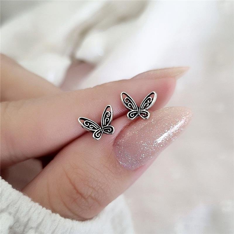 BRINCO PRATA 925 INFANTIL BORBOLETA TRABALHADA