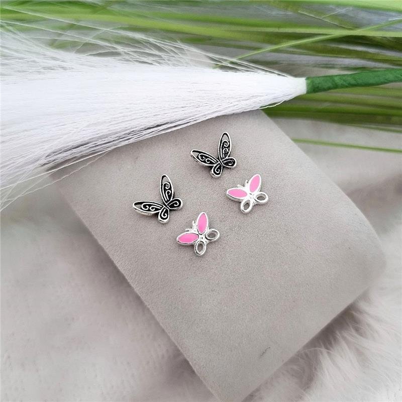 BRINCO PRATA 925 INFANTIL BORBOLETA TRABALHADA