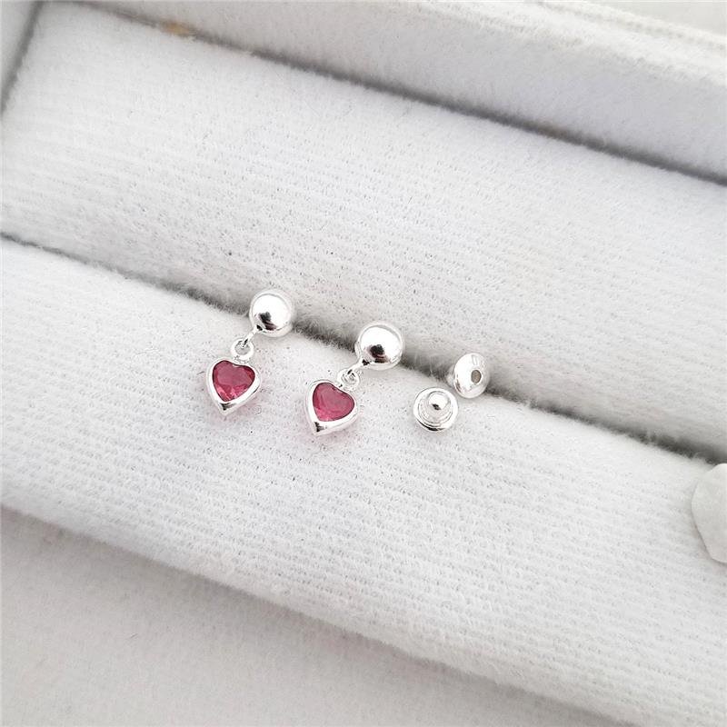 BRINCO PRATA 925 INFANTIL CORAÇÃO PENDURADO