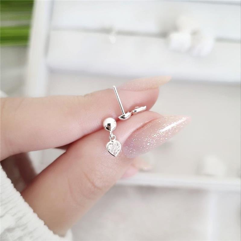 BRINCO PRATA 925 INFANTIL CORAÇÃO PENDURADO